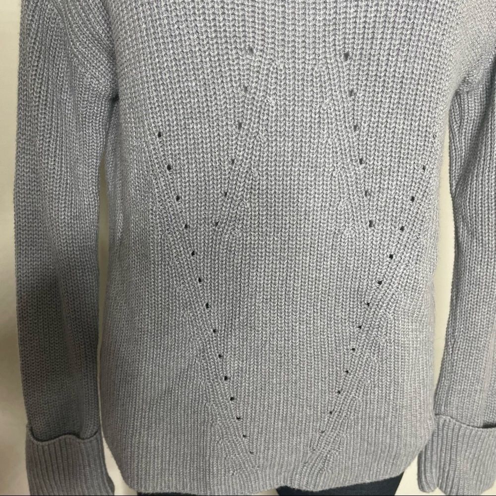 Magaschoni gray cuffed crew neck sweater small - Picture 2 of 7